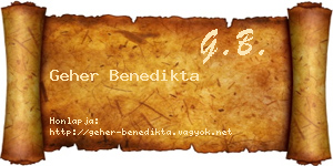 Geher Benedikta névjegykártya